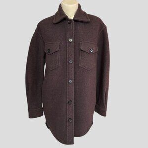 Aritzia Wilfred Free The Ganna Plum Merino Wool Shacket Shirt Jacket